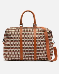 Bolsa fin de semana con estampado jacquard y asa bandolera extraíble