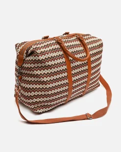 Bolsa fin de semana con estampado jacquard y asa bandolera extraíble