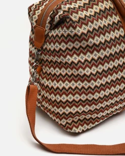 Bolsa fin de semana con estampado jacquard y asa bandolera extraíble