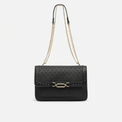 Bolso bandolera con correa y estampado monogram