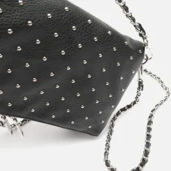 Bolso bandolera con doble asa y detalles metalizados