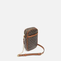 Bolso bandolera mini para móvil con estampado monogram
