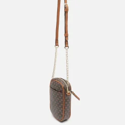Bolso bandolera mini para móvil con estampado monogram