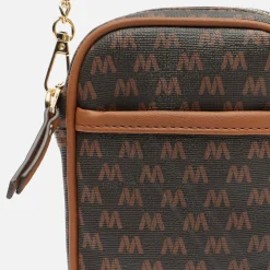 Bolso bandolera mini para móvil con estampado monogram