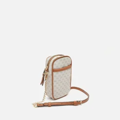 Bolso bandolera mini para móvil con estampado monogram