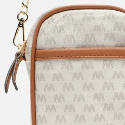 Bolso bandolera mini para móvil con estampado monogram