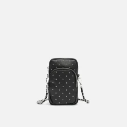 Bolso bandolera mini para móvil con detalles metalizados