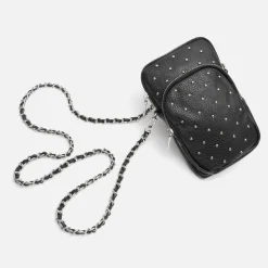 Bolso bandolera mini para móvil con detalles metalizados