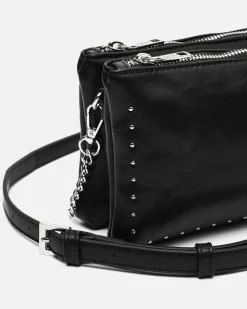 Bolso bandolera pequeño con detalles metálicos