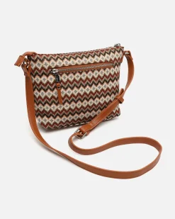 Bolso bandolera pequeño con estampado jacquard y neceser pequeño