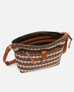 Bolso bandolera pequeño con estampado jacquard y neceser pequeño