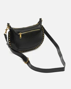 Bolso bandolera pequeño con detalles metálicos