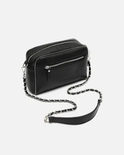 Bolso bandolera pequeño con detalles metálicos