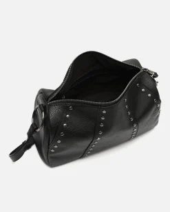 Bolso bowling con detalles metálicos