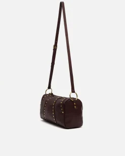 Bolso bowling con detalles metálicos