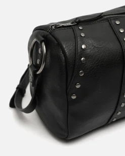 Bolso bowling con detalles metálicos