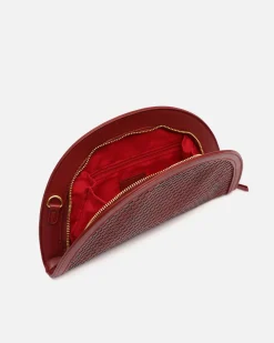 Bolso de fiesta en media luna trenzado con asa bandolera extraíble