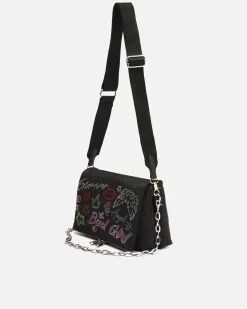 Bolso de hombro con asa bandolera extraíble y detalles brillantes