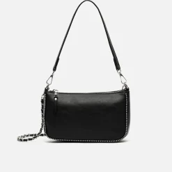 Bolso de hombro pequeño con asa bandolera y detalles metálicos