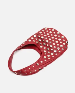 Bolso de hombro pequeño con detalles metálicos