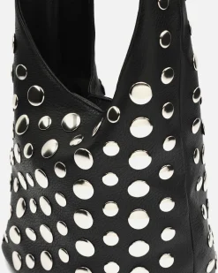 Bolso de hombro pequeño con detalles metálicos