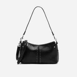 Bolso de hombro pequeño con detalles metálicos