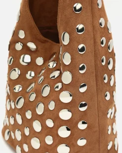 Bolso de hombro pequeño efecto ante con tachas