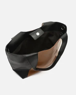 Bolso de hombro tricolor con asa bandolera extraíble