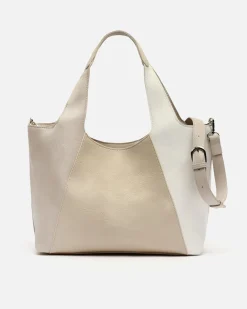 Bolso de hombro tricolor con asa bandolera extraíble