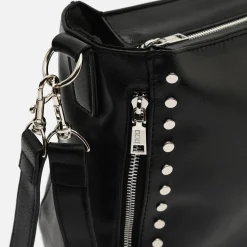 Bolso hobo grande con asa bandolera extraíble y detalles metálicos