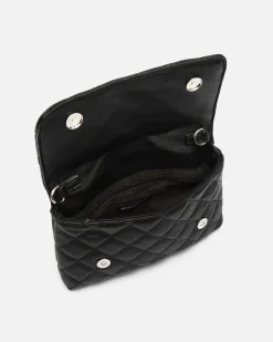 Bolso mini acolchado con detalles metálicos