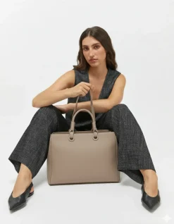 Bolso shopper grande con asa de mano