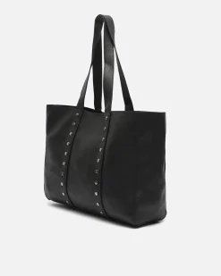 Bolso shopper grande con neceser extraíble y detalles metálicos