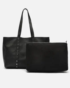 Bolso shopper grande con neceser extraíble y detalles metálicos