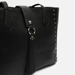 Bolso shopper grande con detalles metálicos