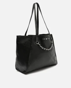 Bolso shopper grande con detalles metálicos