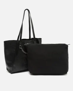 Bolso shopper grande con detalles metálicos