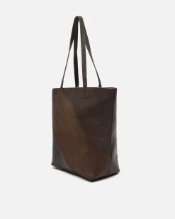 Bolso shopper grande efecto ante