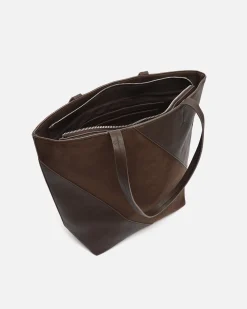 Bolso shopper grande efecto ante