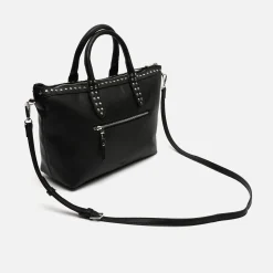 Bolso tote con asa bandolera y detalles metálicos