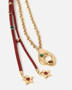 Collar largo con detalles