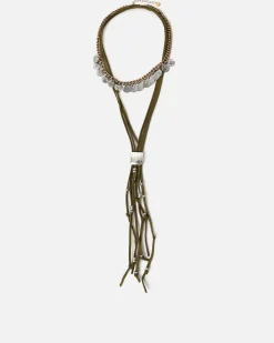 Conjunto de collar largo con detalles