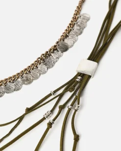 Conjunto de collar largo con detalles