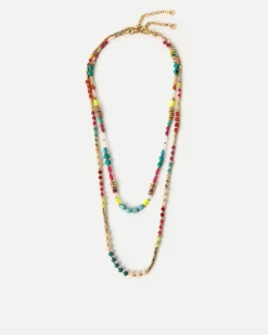 Conjunto de collar largo multicolor