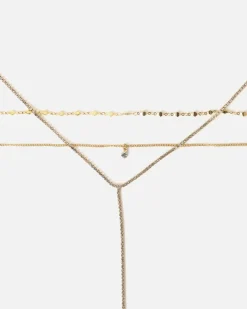 Conjunto de collares largo con strass