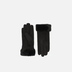 Guantes de antelina con puño efecto pelo