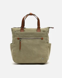 Mochila de tela con asa de mano