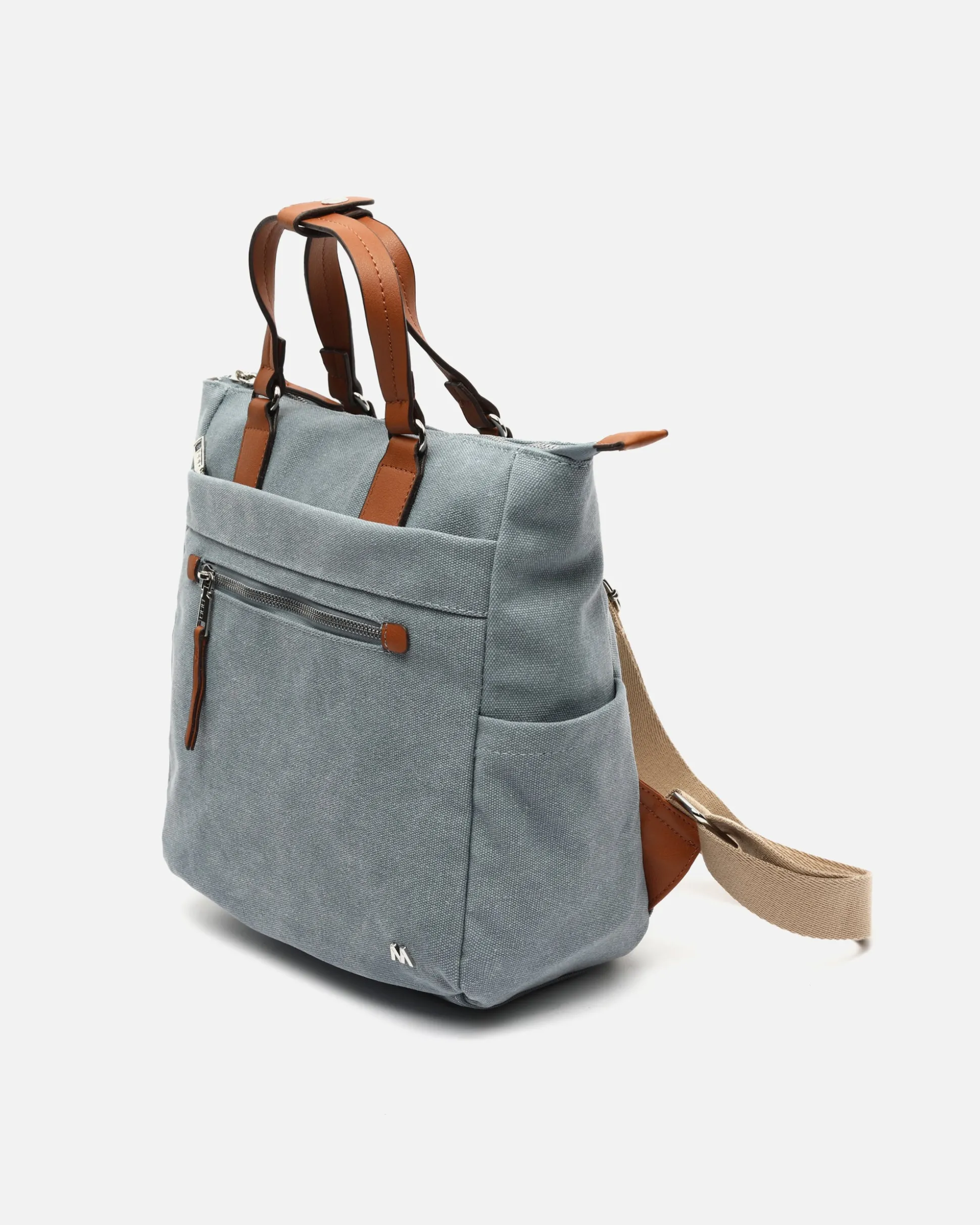 Mochila de tela con asa de mano