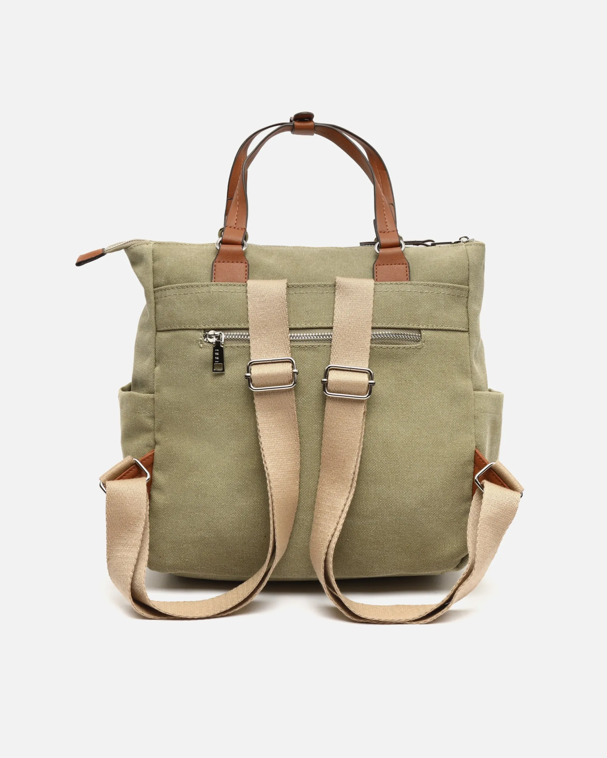 Mochila de tela con asa de mano