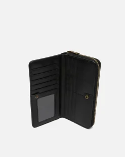 Monedero grande con detalles metálicos